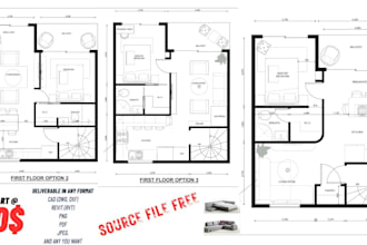 design functional furniture layout and space planning for a home or office