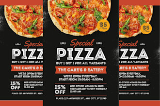 design professional food flyer, restaurant menu or any kind of menu promo
