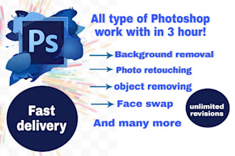 professionally do any photoshop service with in 3 hour