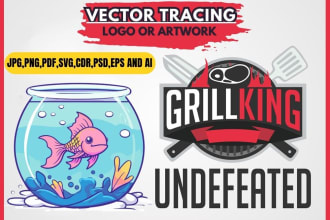 restore, recreate, update, revamp, fix, improve, cleanup logo vector image