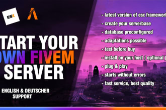 create a full fivem rp server base complete preconfigured