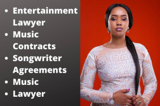 be your entertainment lawyer, draft music, film and songwriter agreements