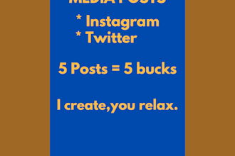 create social media posts 5 posts 5 bucks