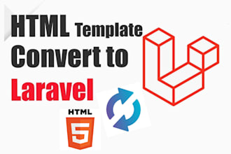 convert static HTML template to dynamic laravel website