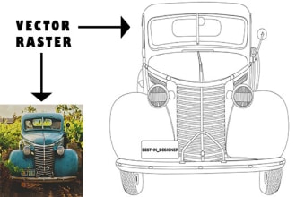 do detailed vector line art of any diagram or product in 12 hours