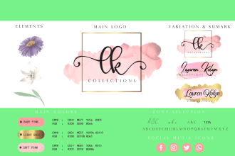 do perfect author hand drawn feminine or botanical boho logo