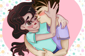 make a cute couple drawing