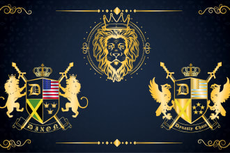 design luxury family crest heraldic or coat of arms logo