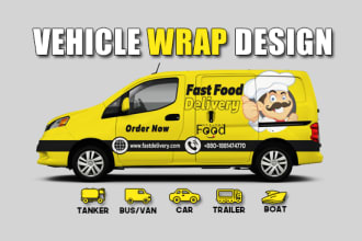 make eye catching vehicle wrap design for car truck van
