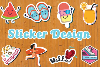 design sticker logo badge label decals and die cut
