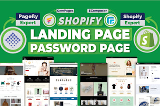 make shopify landing page, password page, landing page by pagefly