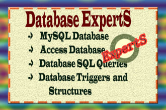 do database assignments, fix db issues, sql queries expert