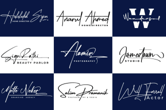 design professional handwriting, signature, scripted, cursive, style logo