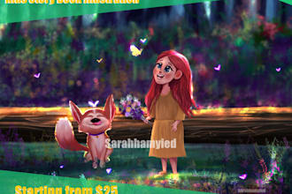 draw colorful unique children kids book illustrations