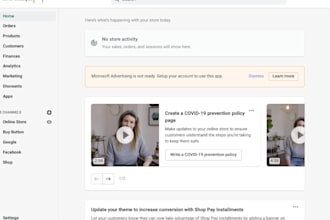 create start up shopify store with products