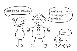 draw stick figure comics for you