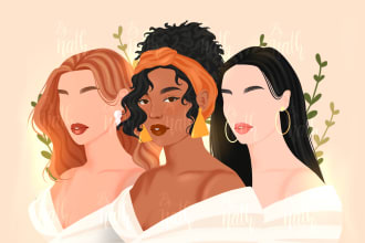 create a unique illustration of women for you