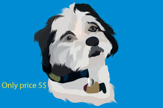 draw custom cute dog and cate portrait drawing