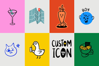 create hand drawn vector icons for your products or website
