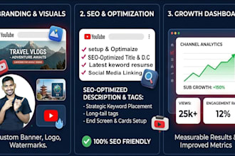 generate youtube channel optimize and all setup