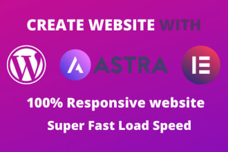 create wordpress website with elementor pro and astra pro