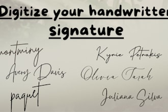 vectorize your handwritten signature into digital logo art in 1 hour