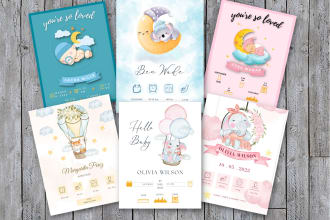 design baby birth poster or milestone cards for you