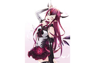 draw fanart,vtuber ,anime, oc for you