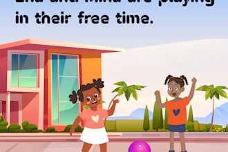 draw vector art for african american kids book