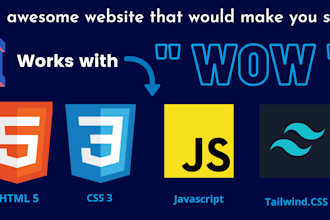 develop an amazing website with HTML CSS tailwind fast