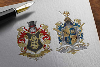 design heraldic family crest coat of arms logo