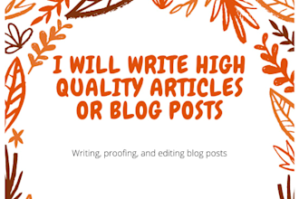 write high quality articles and blog posts