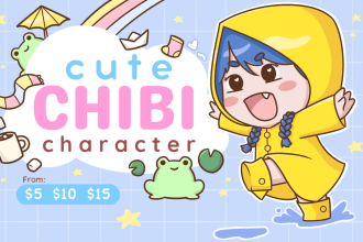 draw a cute kawaii chibi character illustration design