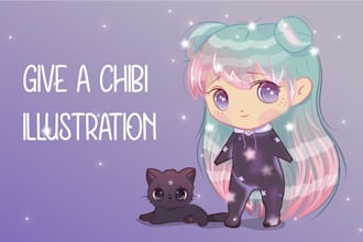 create a cute custom chibi or anime illustration