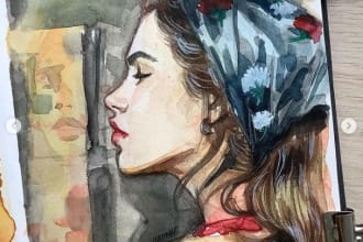 make a watercolor portrait