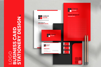 logo business card, letterhead, invoice, stationery design