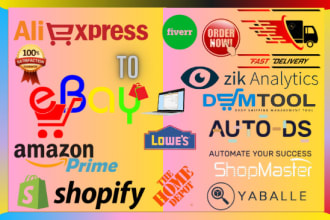 do cj dropshipping to ebay, amazon, etsy or shopify top listings auto ds VA