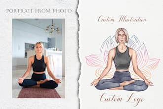 create a watercolor portrait logo for business