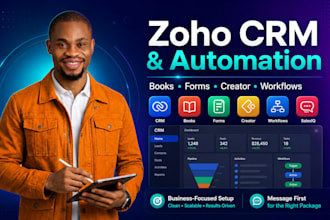 setup zoho CRM, zoho automation, zoho books, zoho forms, zoho creator