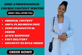 create course content, course creation, online course and course development