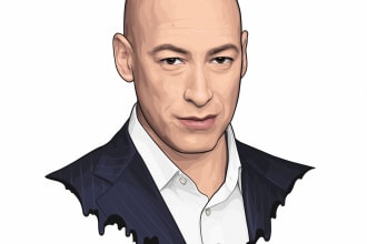 draw cartoon portrait in realistic style