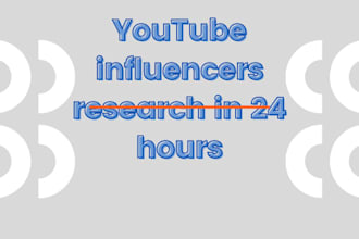 research youtube influencers in 24 hours