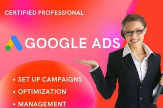 , setup and optimize your google ads, gmail ads campaigns,