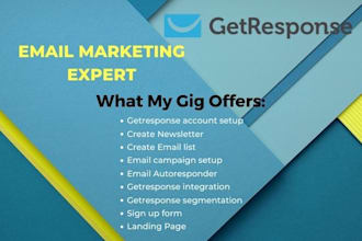 setup a getresponse landing page, getresponse email campaign and autorespnder