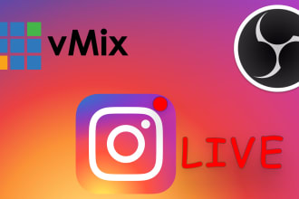 set obs settings to make a live stream from vmix to instagram