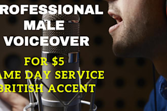 do a professional male voice over same day
