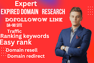 find high da expired domain research with traffic a  backlink