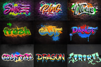 create graffiti art design for your logo or text