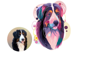 draw your pet into a very amazing vector pop art