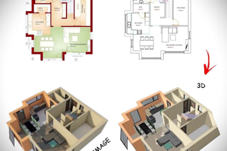 draw 2d, 3d floor plan, elevations, sections in archicad